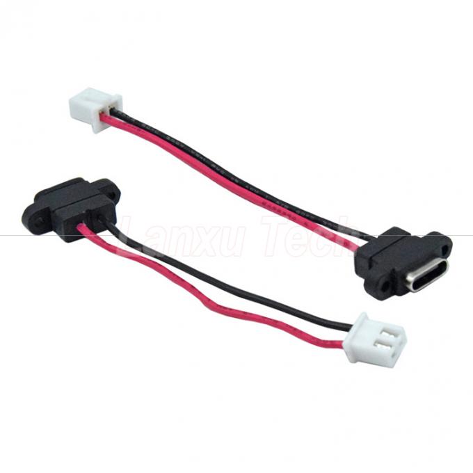 Αδιάβροχη USB τύπου C γυναικεία πρίζα 2 Pin 4 Pin PH 2.0 XH 2.54 SH1.0 VH ZH MX καλώδιο σύνδεσης 4
