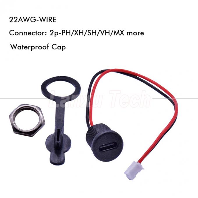 Αδιάβροχο καπάκι USB τύπου C Φύση Jack Socket σε 2 Pin PH 2.0 XH 2.54 SH1.0 VH ZH MX καλώδιο σύνδεσης 0