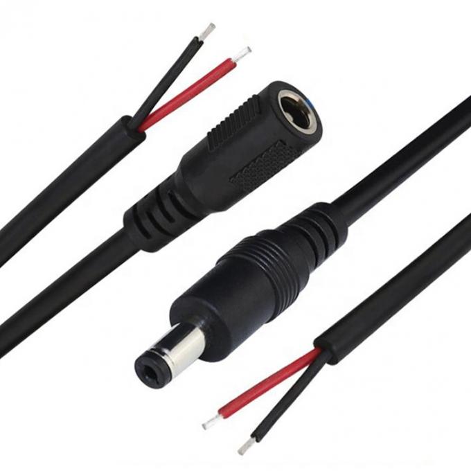 Άντρας Γυναίκα DC Barrel Jack 2.1x5.5mm Socket Connector για να ανοίξετε γυμνό καλώδιο Pigtail Power Charger Cable 7