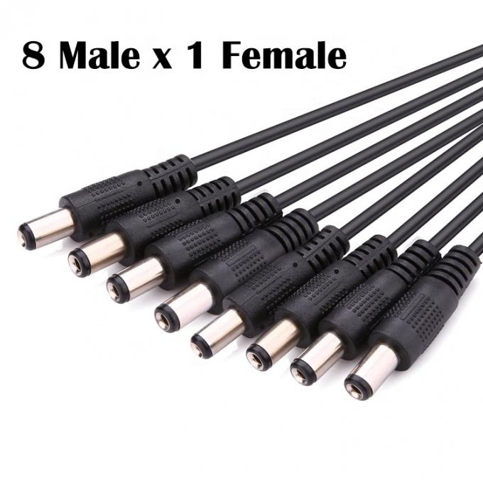 1 έως 8 τρόποι 1 Γυναίκα έως 8 Άντρας 5.5x2.1 mm DC Power Supply Splitter Cable για κάμερα CCTV LED Strip 2