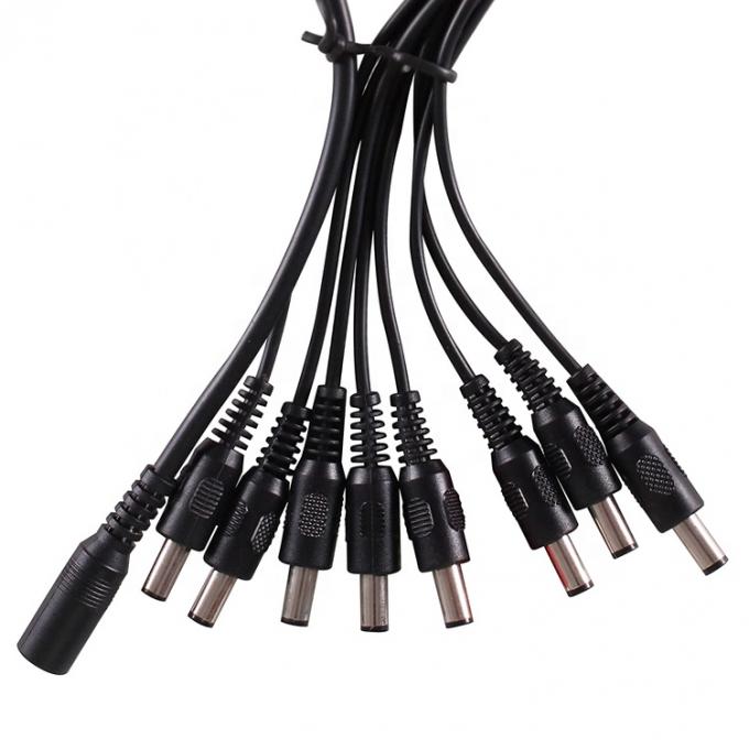 1 έως 8 τρόποι 1 Γυναίκα έως 8 Άντρας 5.5x2.1 mm DC Power Supply Splitter Cable για κάμερα CCTV LED Strip 5