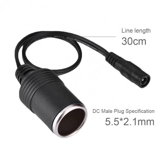 120W 12V 10A γυναικεία πρίζα τσιγάρου αυτοκινήτου σε συνεχές ρεύμα 5.5mm x 2.1mm καλώδιο προσαρμογέα ισχύος 2
