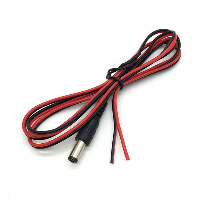 Κόκκινο Μαύρο DC αρσενικό 5,5x2,1mm Βαρέλι Jack σε απογυμνωμένο ανοιχτό γυμνό άκρο καλωδίου καλωδίου 4