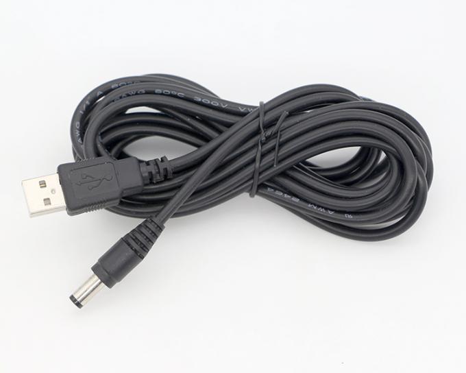 1M 2A 5V USB σε DC 5.5x2.1mm Barrel Jack Power Charger Cable για φως Led Φώτα Φωνάκτης Φαν Tablet Camera Router TV Box 8