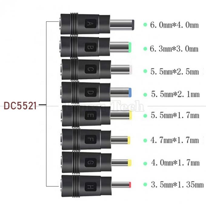 DC θηλυκό 5.5x2.1mm σε αρσενικό DC 5.5x2.1 3.5x1.35 4.0x1.7 5.5x1.7 5.5x2.5 6.3x3.0 6.0x4.0 Συνδετήρας μετατροπέα προσαρμογέα 1