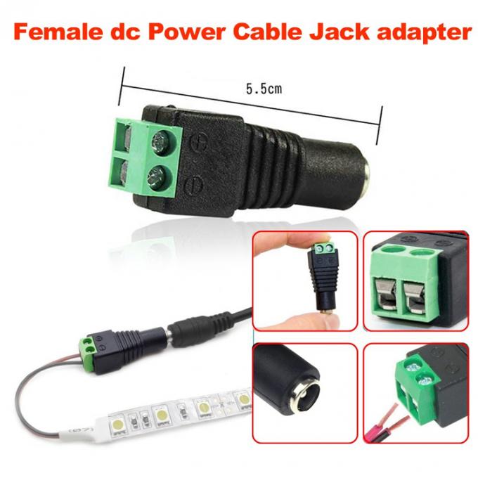 Χωρίς συγκόλληση 12v 24v 5,5x2,5mm 5,5x2,1mm Δυναμικό DC Connector Jack Adapter για κάμερες CCTV LED Strip Lights 1