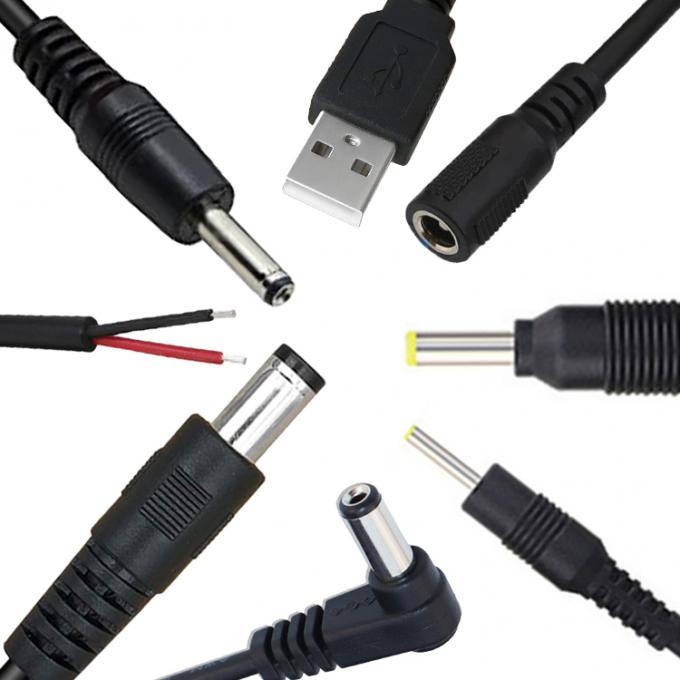 Προσαρμοσμένο 16AWG 18 20 22 24 26 28 AWG αρσενικό προς αρσενικό 5.5x2.1mm 5.5x2.5mm 3.5x1.35mm 12V DC Plug Power Supply Extension Cable για CCTV 1