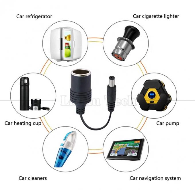 120W 12V 10A Φωτιστής τσιγάρων αυτοκινήτου Γυναικεία πρίζα σε DC αρσενικό 5.5mm x 2.1mm καλώδιο φορτιστή ρεύματος 5