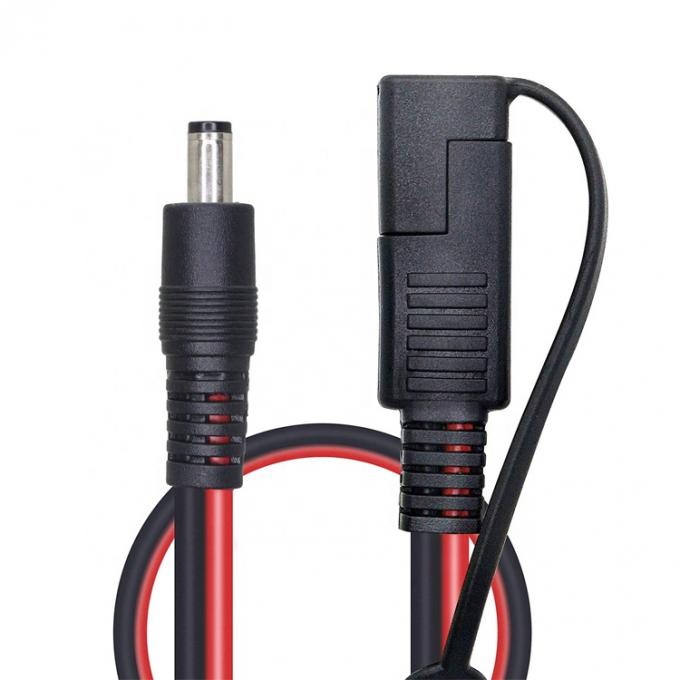 10A Fuse DC Jack 5.5x2.1mm σε SAE Plug Power Extension Cable για φορτιστή ηλιακών συλλεκτών μοτοσυκλέτας 1
