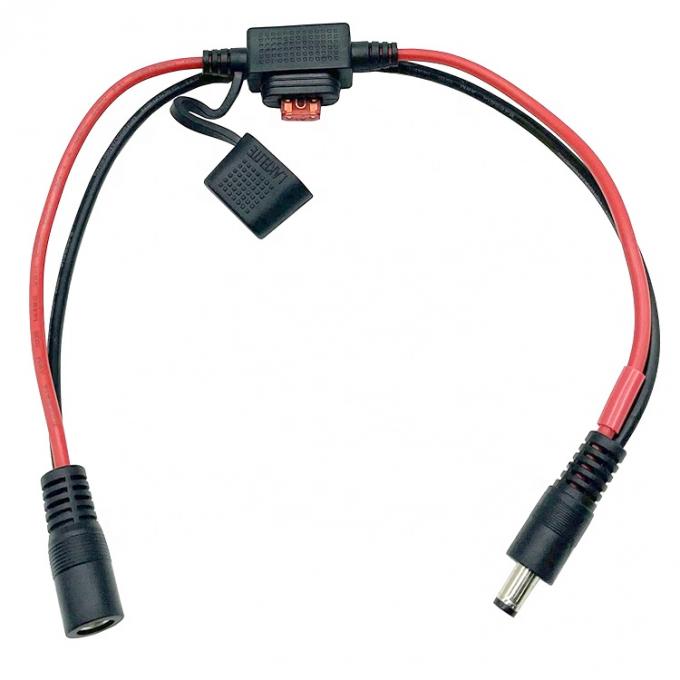 10A Fuse DC Jack 5.5x2.1mm σε SAE Plug Power Extension Cable για φορτιστή ηλιακών συλλεκτών μοτοσυκλέτας 0