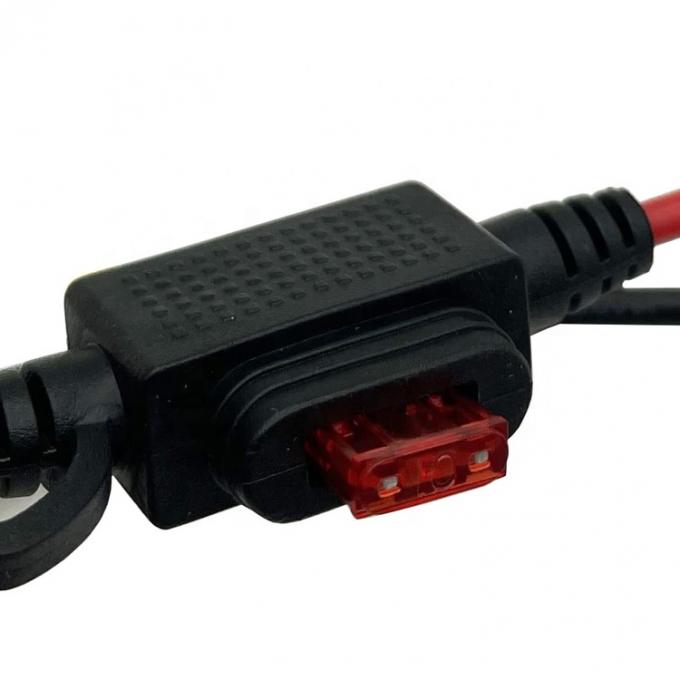 10A Fuse DC Jack 5.5x2.1mm σε SAE Plug Power Extension Cable για φορτιστή ηλιακών συλλεκτών μοτοσυκλέτας 3