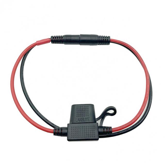 10A Fuse DC Jack 5.5x2.1mm σε SAE Plug Power Extension Cable για φορτιστή ηλιακών συλλεκτών μοτοσυκλέτας 4
