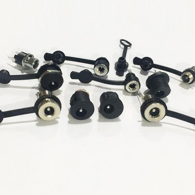 Πίνακα Mount Threaded DC Socket Female Jack 5.5x2.1mm σε 2 καλώδια Ανοιχτό καλώδιο άκρου Pigtail 5