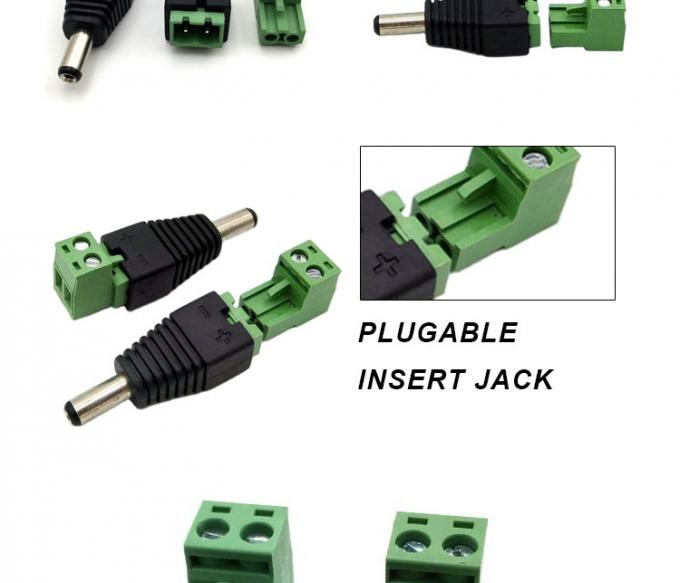 Χωρίς έλξη Εισαγωγή αρσενικό Γυναίκα 2.1 X 5.5mm DC Jack Connector Power Terminal Plug Adapter για LED Strip CCTV Camera 1