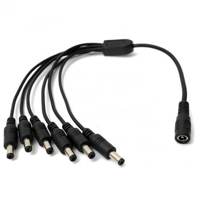 1 έως 6 τρόποι 1 Γυναίκα έως 6 Άντρας 5.5x2.1 mm DC Power Supply Splitter Cable για κάμερα CCTV LED Strip 5