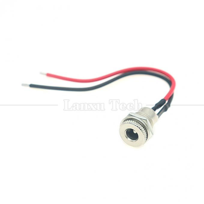 10cm 18AWG 5A Panel Mount DC 099 Γυναικεία πρίζα 5.5x2.1mm 2.5mm Μεταλλικό συρματόσχοινο σύνδεσμο για να ανοίξετε καλώδια με τενεκεδάκια 7