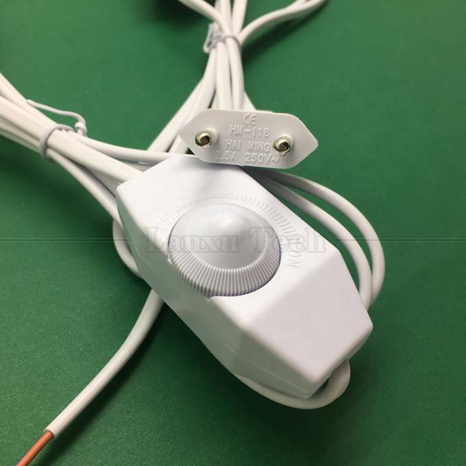 1.8m EU Plug ON OFF LED Dimmer Controller Adapter AC Power Extension Cable για τραπεζική λάμπα 3