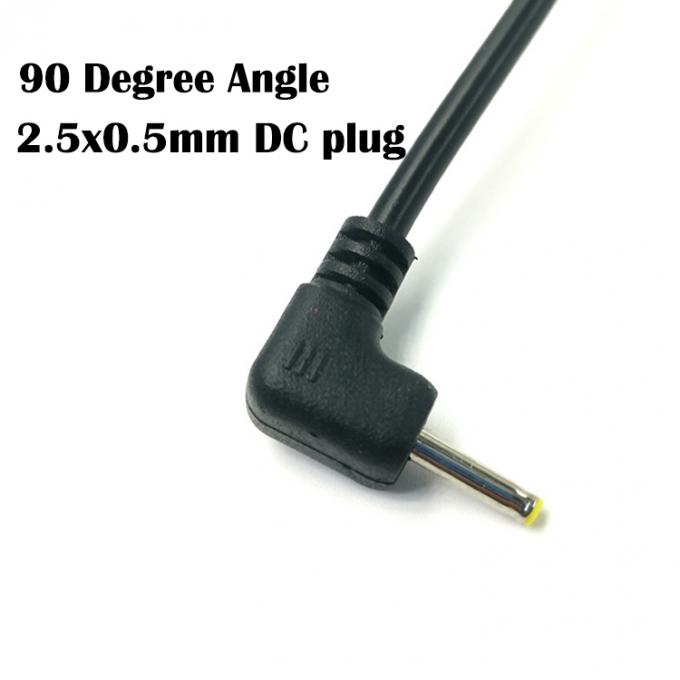 Προσαρμοσμένο 90 βαθμών γωνία DC βαρέλι Jack 2.5x0.7mm για να απογυμνωθεί καλωδιωμένο γυμνό καλώδιο 2