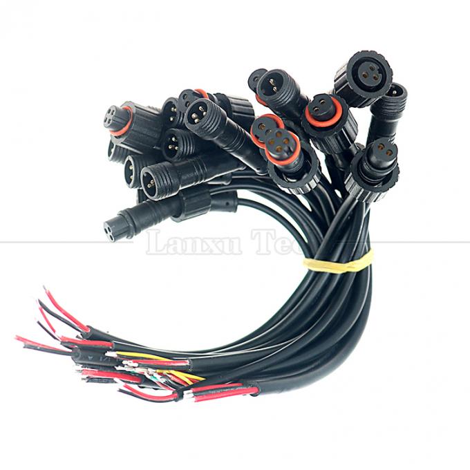 Προσαρμογή IP67 IP68 Αδιάβροχο M12 2pin 3pin 4pin M12 DC για να ανοίξετε γυμνά καλώδια Τελικό καλώδιο για φως LED 0
