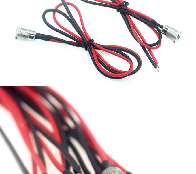 18AWG 10A Μεταλλικό νηματοποιημένο θηλυκό πύργο DC099 5.5x2.1mm 5.5x2.5mm Panel Mount Connector Pigtail DC Power Jack Cable 2