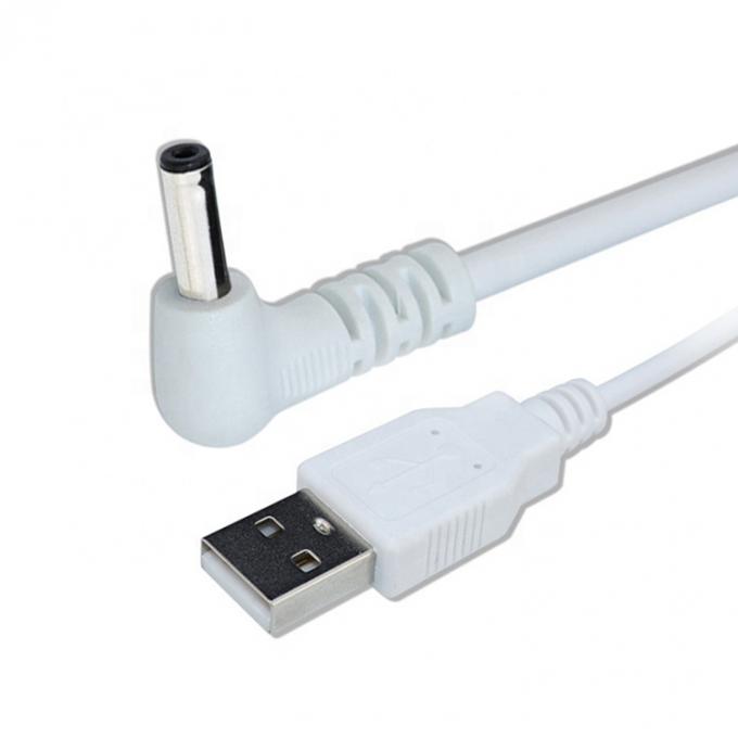 Λευκό Μαύρο 90 μοίρες γωνία 5.5x2.1mm 5.5x2.5mm 1.35x3.5mm USB σε DC καλώδιο ρεύματος 6