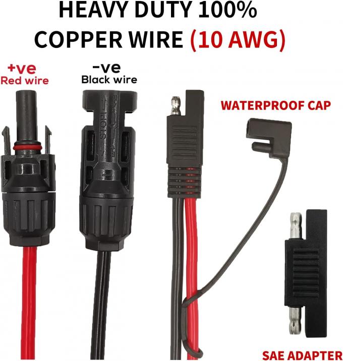 10AWG SAE σε ηλιακό πάνελ προσαρμογέα καλώδιο επέκτασης RV Ηλιακό πάνελ σύνδεσμος καλώδιο για RV Καραβάνι Ηλιακά πάνελ μπαταρία φόρτιση 1