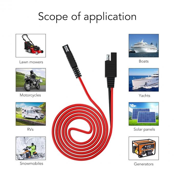 14AWG 2m SAE σε SAE Power Automotive Extension Cable Quick Disconnect Wire Harness SAE σύνδεσμος για ηλιακή μπαταρία 4