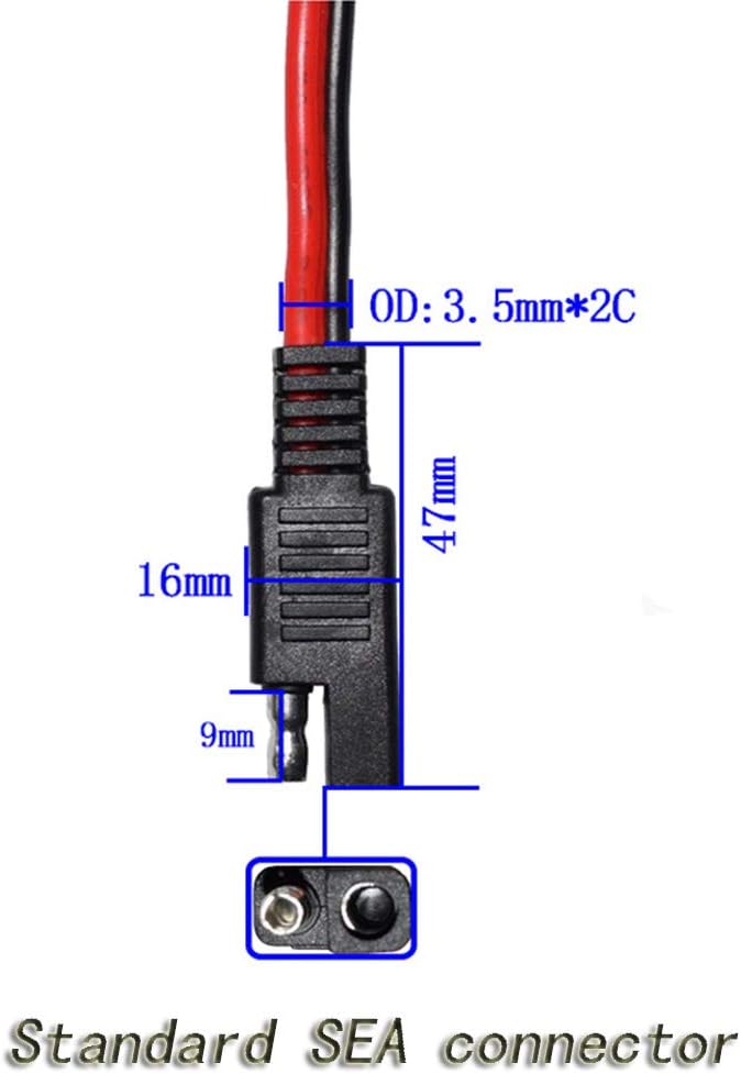 14AWG SAE DC Power Automotive Connector Cable Y Splitter 1 έως 2 SAE Extension Cable για RV Caravan Ηλιακά πάνελ Φορτίο μπαταρίας 4