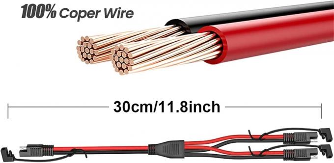 14AWG SAE DC Power Automotive Connector Cable Y Splitter 1 έως 2 SAE Extension Cable για RV Caravan Ηλιακά πάνελ Φορτίο μπαταρίας 3