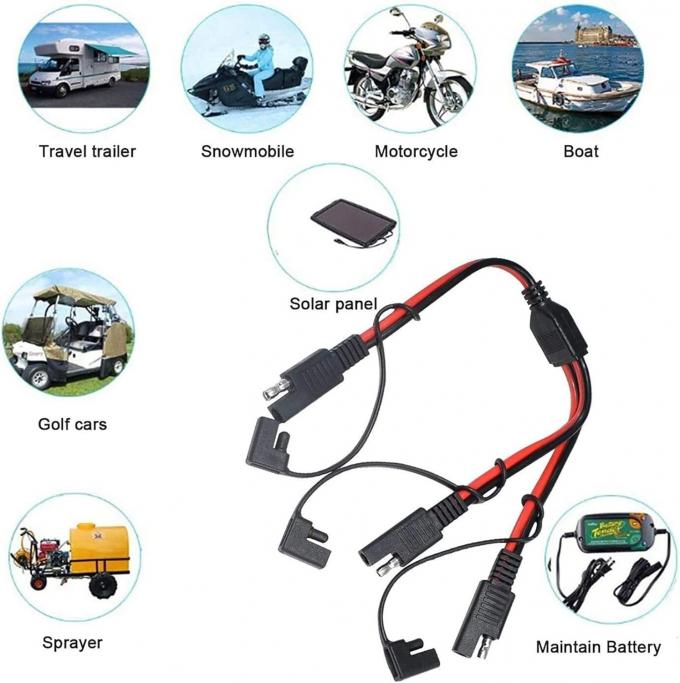 14AWG SAE DC Power Automotive Connector Cable Y Splitter 1 έως 2 SAE Extension Cable για RV Caravan Ηλιακά πάνελ Φορτίο μπαταρίας 6