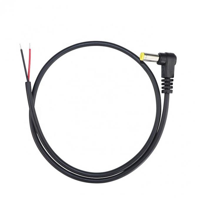 90 μοίρες γωνία αρσενικό DC 2.1x5.5 βαρέλι Jack για να ανοίξει απογυμνωμένο καλωδίου καλωδίου γυμνό άκρο 1