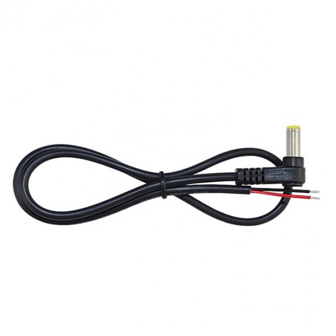 90 μοίρες γωνία αρσενικό DC 2.1x5.5 βαρέλι Jack για να ανοίξει απογυμνωμένο καλωδίου καλωδίου γυμνό άκρο 4