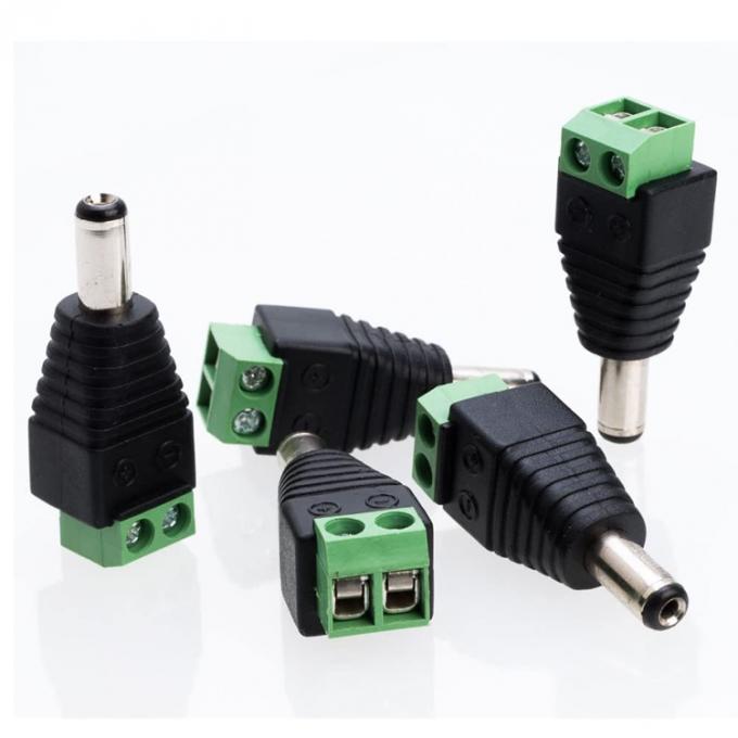 Χωρίς συγκόλληση 12v 24v 5.5x2.5mm 5.5x2.1mm Άντρας DC σύνδεσμος πλέγματος ρεύματος Jack Adapter για κάμερα CCTV LED Strip Lights 4
