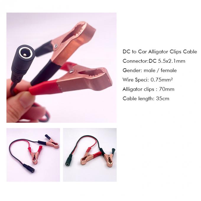 Άντρας Γυναίκα DC Jack Plug 5.5x2.1mm για Alligator Clips Φορτιστή αυτοκινήτου καλώδιο τροφοδοσίας ρεύματος 1