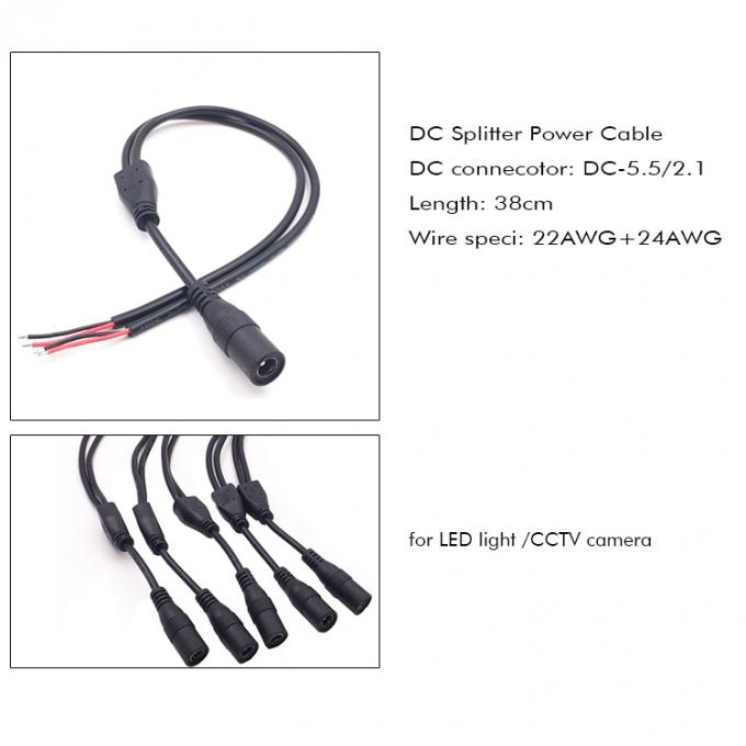 DC αρσενικό θηλυκό 5.5x2.1mm Jack Splitter καλώδιο επέκτασης ισχύος για κάμερα CCTV LED Light 5