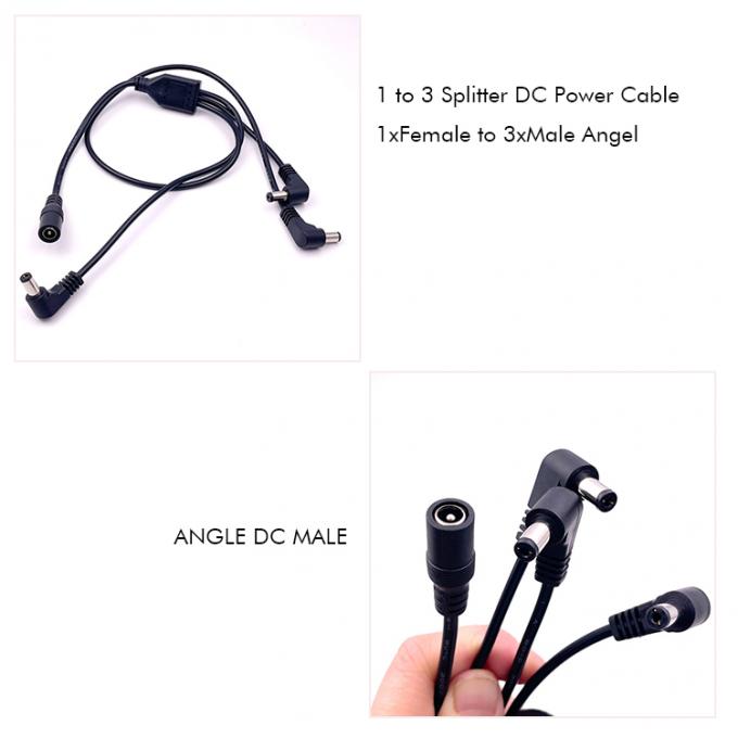 1 θηλυκό σε 3 γωνία αρσενικό Δρόμους DC Splitter καλώδιο επέκτασης ισχύος για κάμερα ασφαλείας CCTV 1