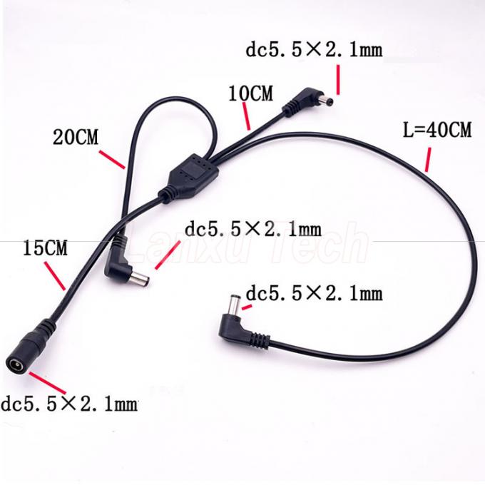 1 θηλυκό σε 3 γωνία αρσενικό Δρόμους DC Splitter καλώδιο επέκτασης ισχύος για κάμερα ασφαλείας CCTV 3