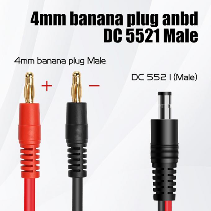 12v DC 5.5mm X 2.1mm Άντρας σε 4mm καλώδιο μπανάνας Plugs 4