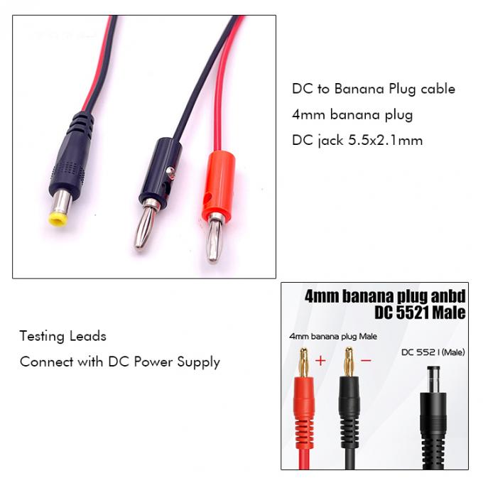12v DC 5.5mm X 2.1mm Άντρας σε 4mm καλώδιο μπανάνας Plugs 2