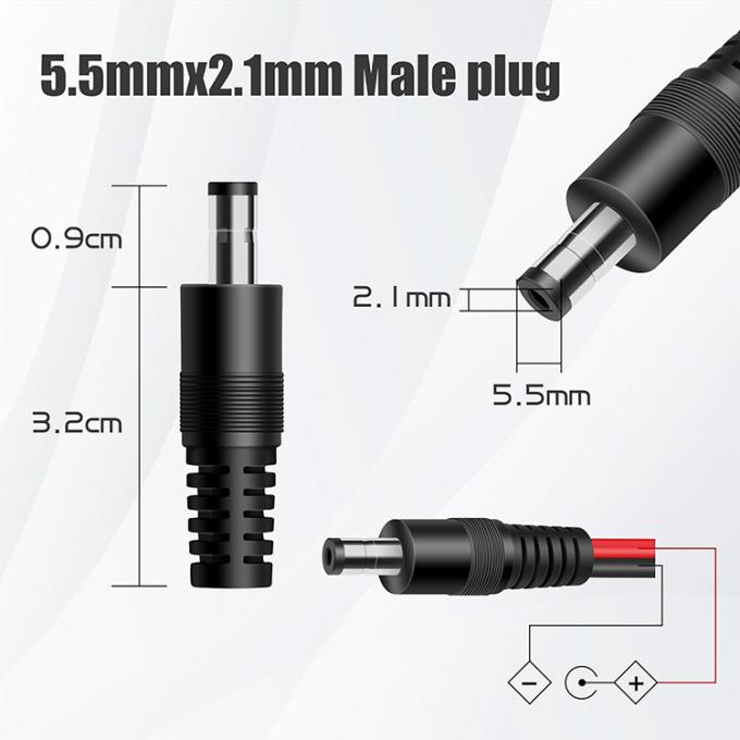 12v DC 5.5mm X 2.1mm Άντρας σε 4mm καλώδιο μπανάνας Plugs 3