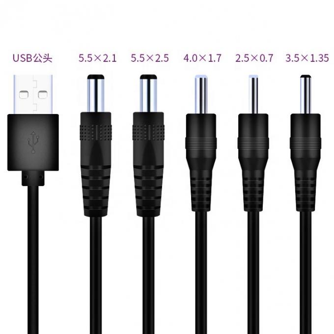 Προσαρμογή USB σε DC 2.1x5.5mm 2.5x5.5mm 1.35x3.5mm 2.5x0.7mm 4.0x1.7mm Καλώδιο ρεύματος 2