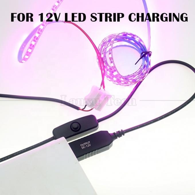 12V Led Strip Light Power on off Switch USB Connector to Open Wire Converter Καλώδιο φόρτισης 1