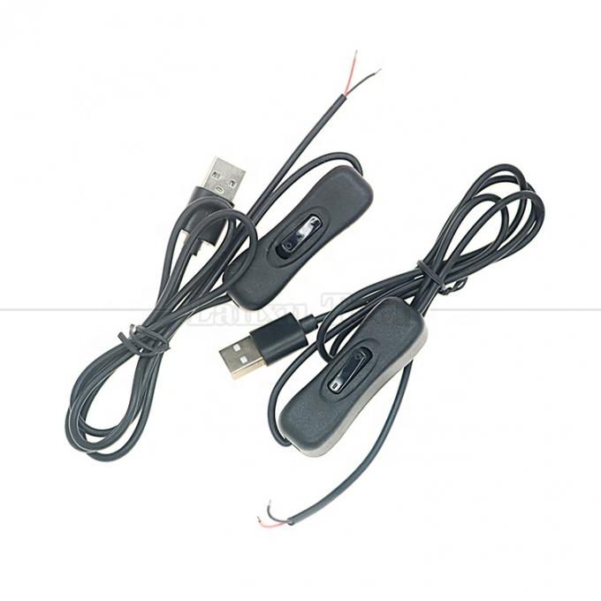 Ηλεκτρική ενέργεια εκτός 1M USB A αρσενικό για να ανοίξετε καλωδίου φορτιστή γυμνού καλωδίου με κουμπί 304 1