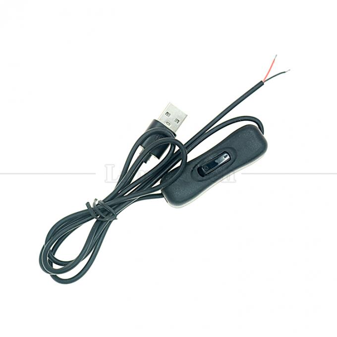 Ηλεκτρική ενέργεια εκτός 1M USB A αρσενικό για να ανοίξετε καλωδίου φορτιστή γυμνού καλωδίου με κουμπί 304 5