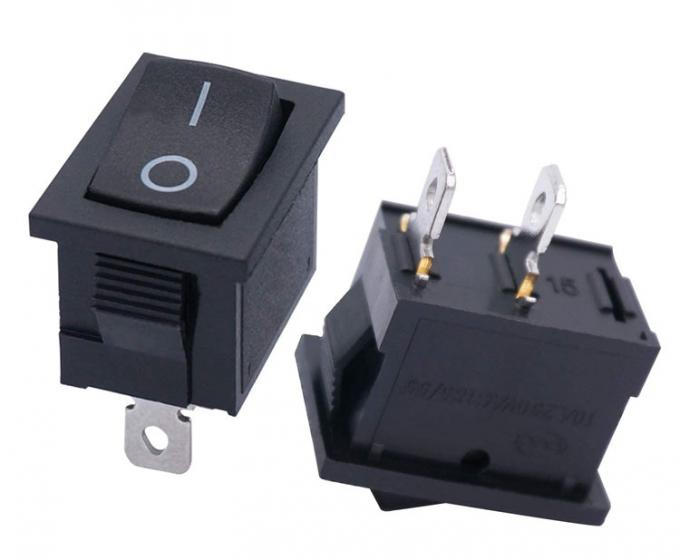 AC 6A/250V 10A/125V Μαύρη θέση 2 καρφίτσες Κλείσιμο σε ON OFF Ηλεκτρικός διακόπτης ροκέας σκάφους 1