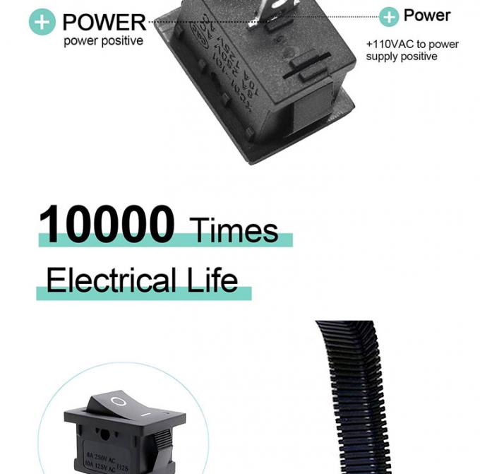 AC 6A/250V 10A/125V Μαύρη θέση 2 καρφίτσες Κλείσιμο σε ON OFF Ηλεκτρικός διακόπτης ροκέας σκάφους 5