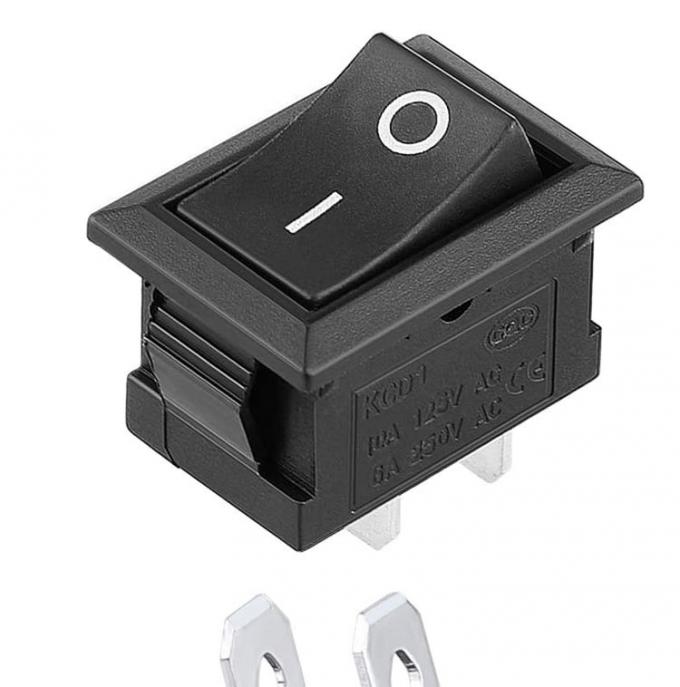 AC 6A/250V 10A/125V Μαύρη θέση 2 καρφίτσες Κλείσιμο σε ON OFF Ηλεκτρικός διακόπτης ροκέας σκάφους 2