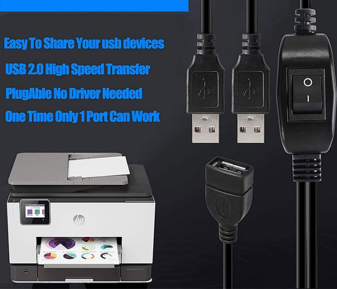 1 γυναίκα σε 2 δύο άνδρες USB Y Splitter εκτυπωτής κοινόχρηστο καλώδιο διακόπτη για εκτυπωτή σκανέρ ομιλητής ποντίκι πληκτρολόγιο 8