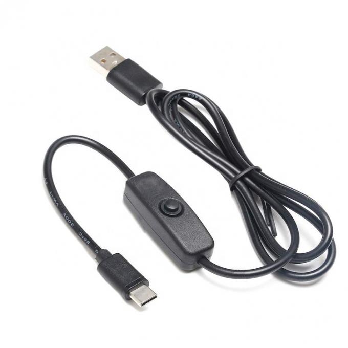 1m 5V 3A καλώδιο USB τύπου C με διακόπτη ON OFF για Raspberry Pi 4