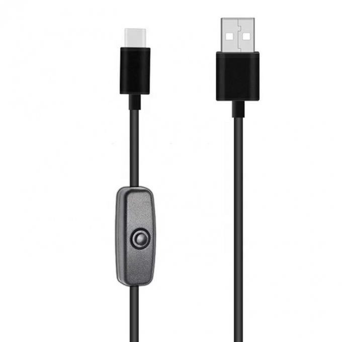 1m 5V 3A καλώδιο USB τύπου C με διακόπτη ON OFF για Raspberry Pi 3